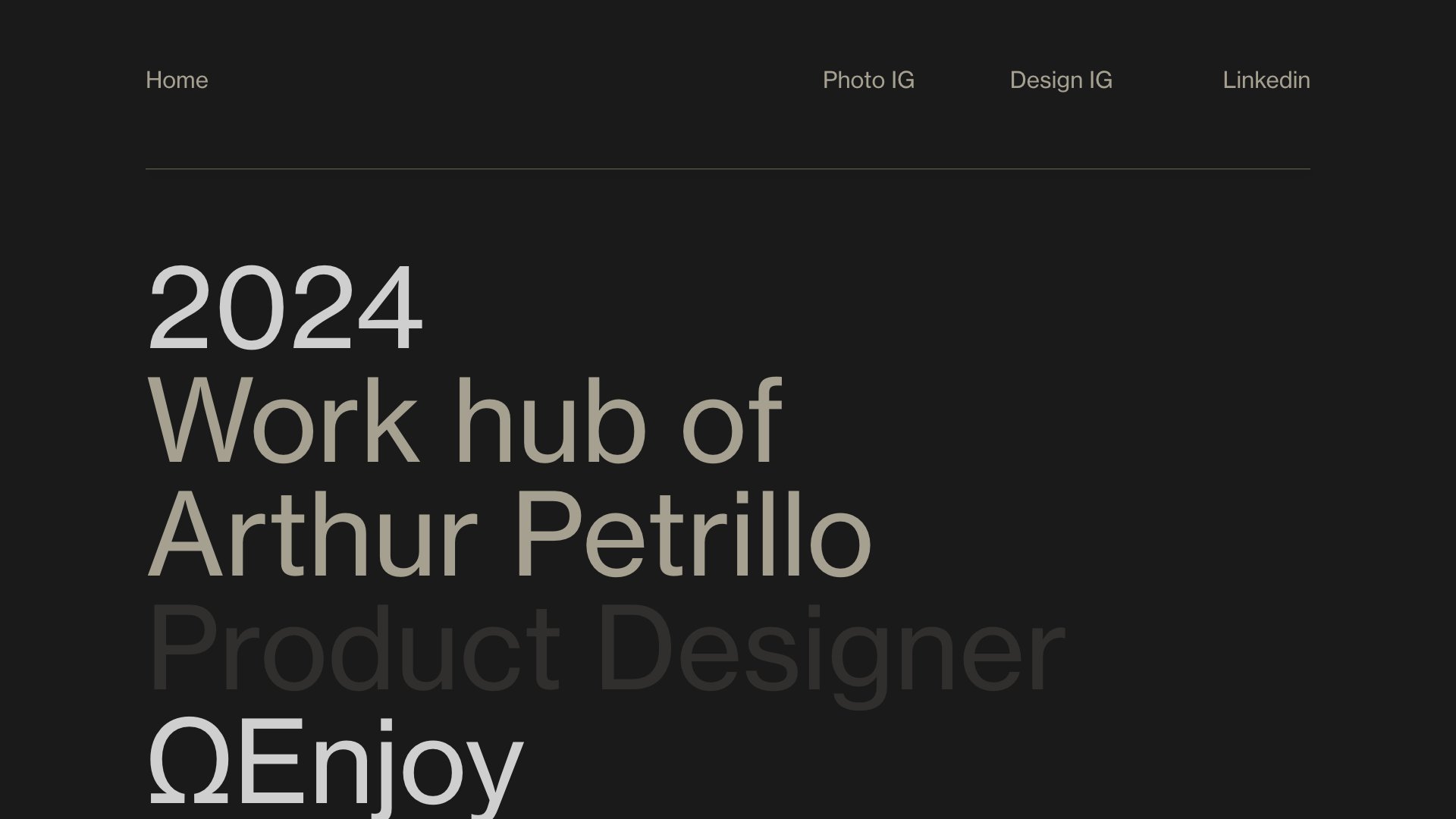 Arthur Petrillo - Designer portfolio website screenshot 2026
