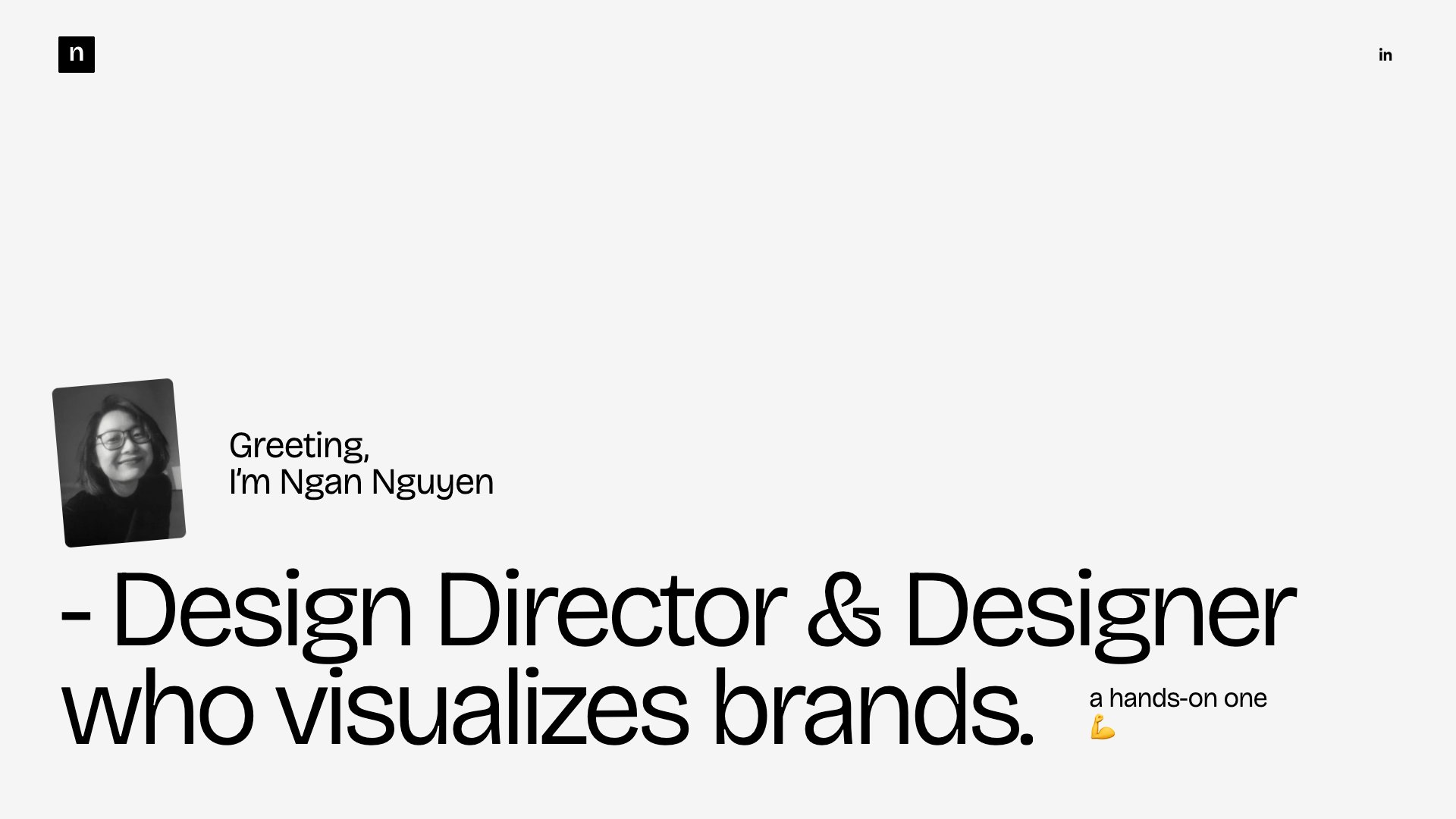 Ngan Nguyen - Designer portfolio website screenshot 2026