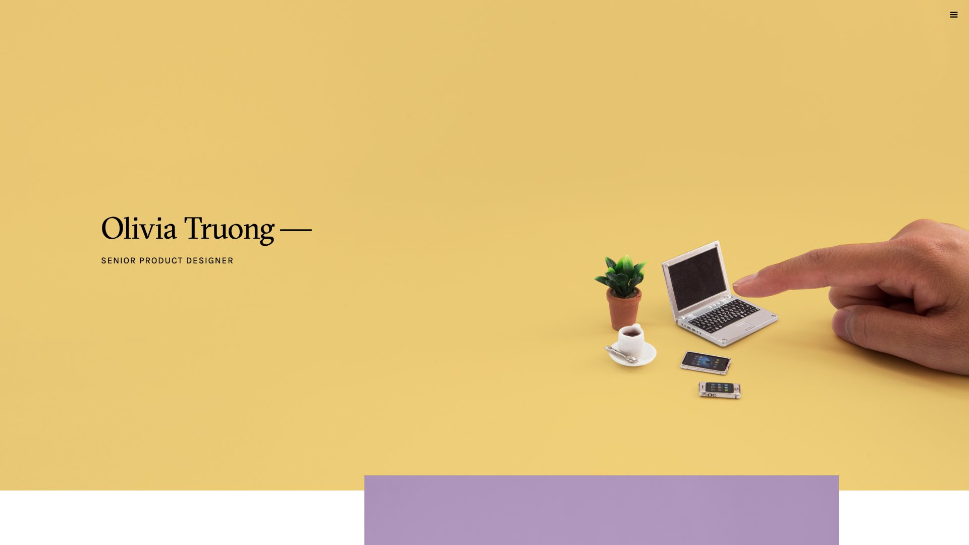 Olivia Truong - UX Designer portfolio website screenshot 2026