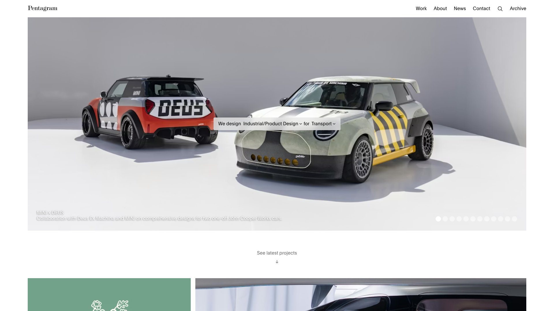 Pentagram - Global Design Consultancy portfolio website screenshot 2026