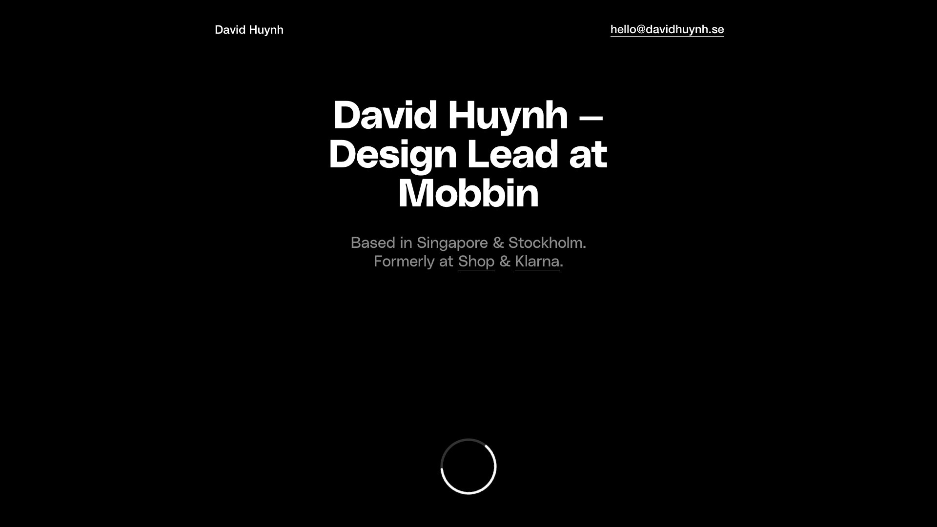 David Huynh - Designer portfolio website screenshot 2026