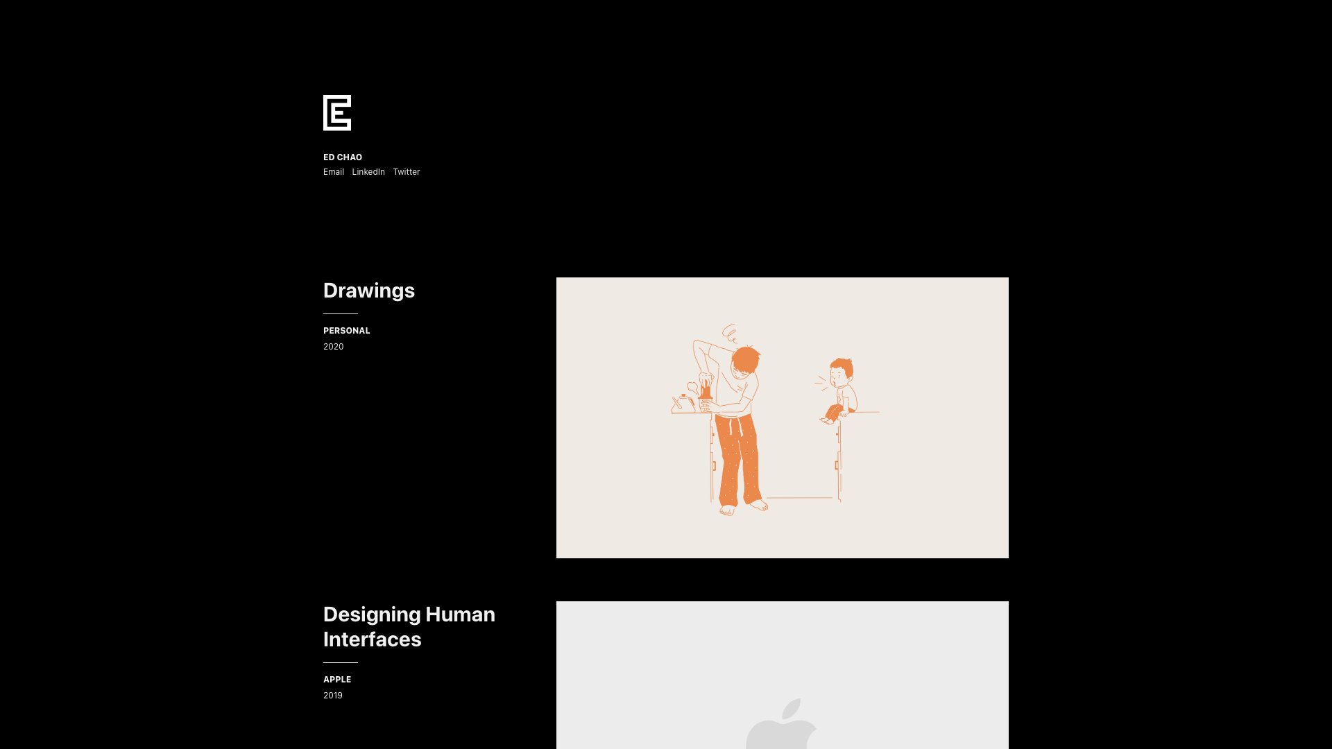 Ed Chao - Designer at Dropbox portfolio website screenshot 2026