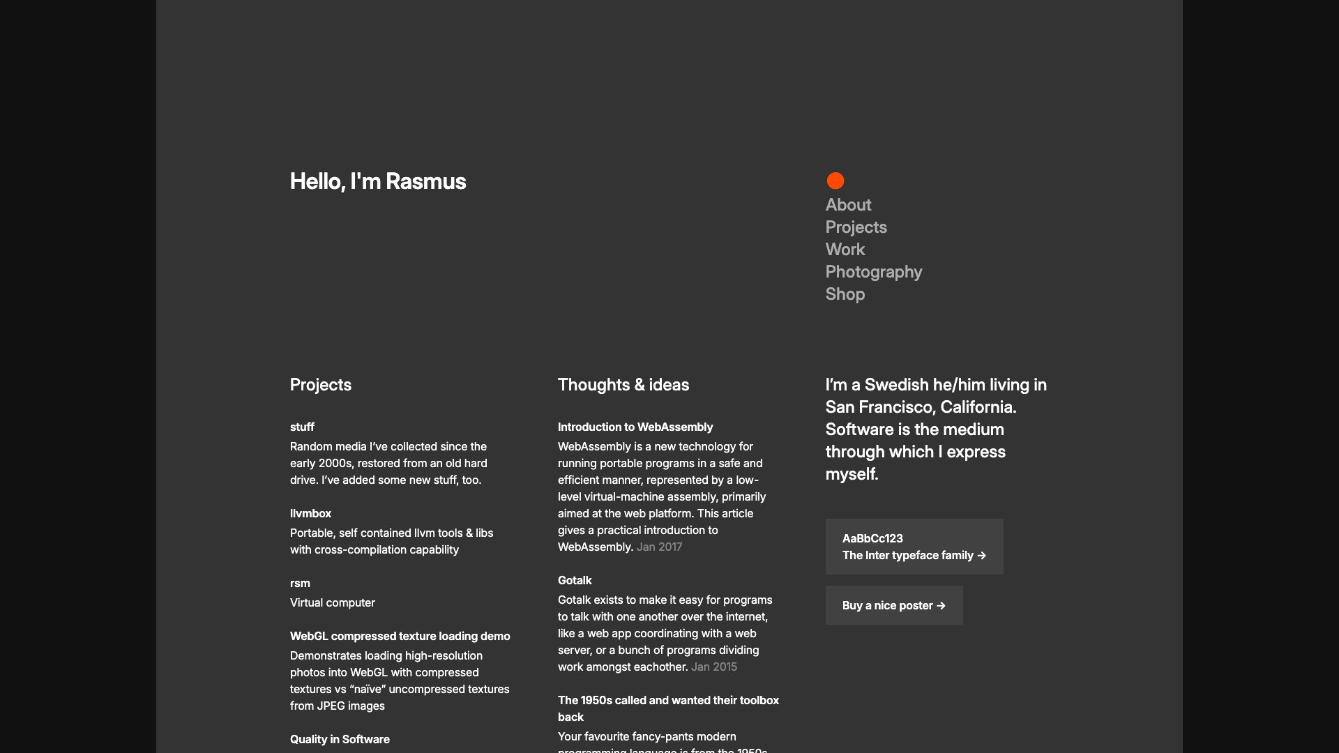 Rasmus Andersson - Ex-Figma Spotify Dropbox portfolio website screenshot 2026