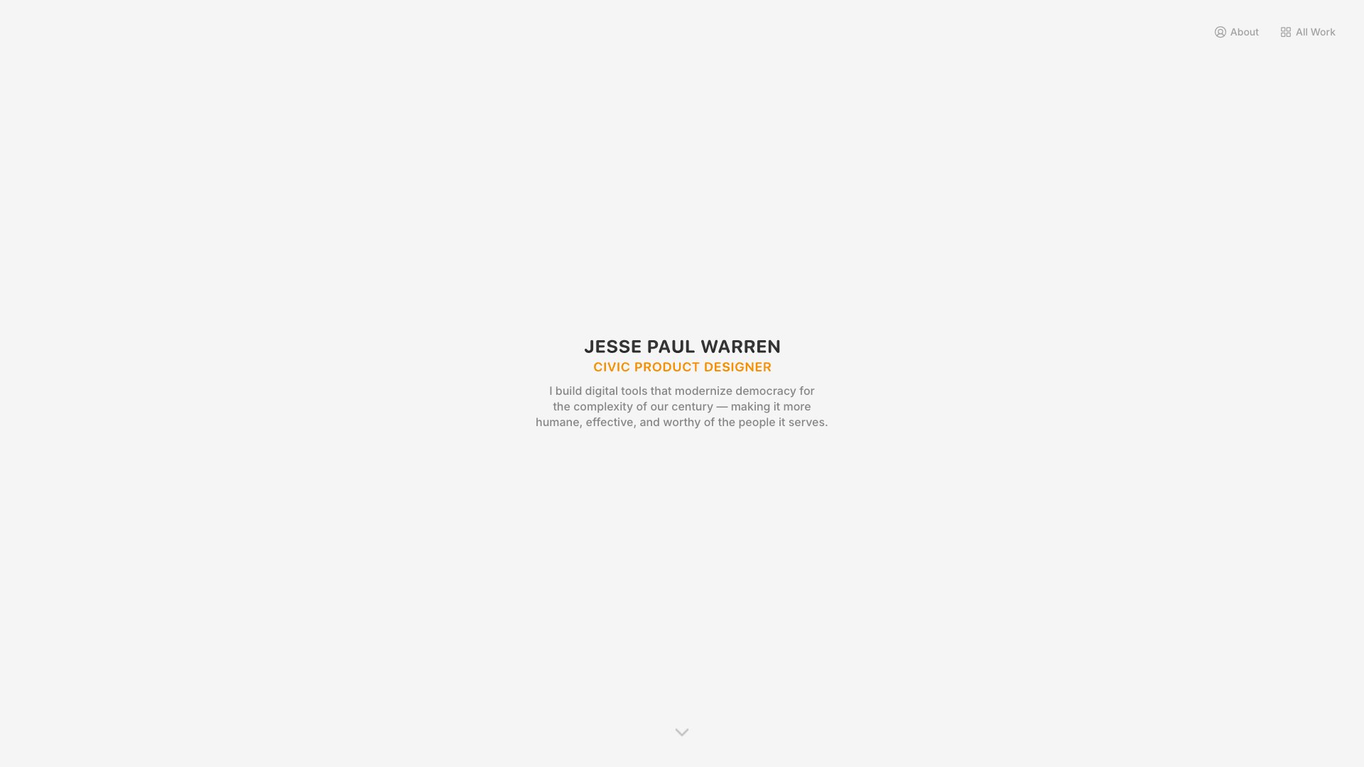 Jesse Warren - Product Designer & Founder portfolio website screenshot 2026