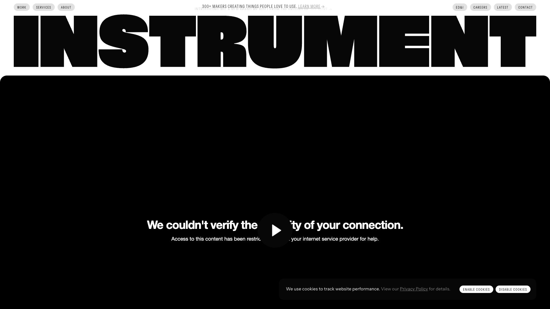 Instrument - Digital Creative Agency portfolio website screenshot 2026