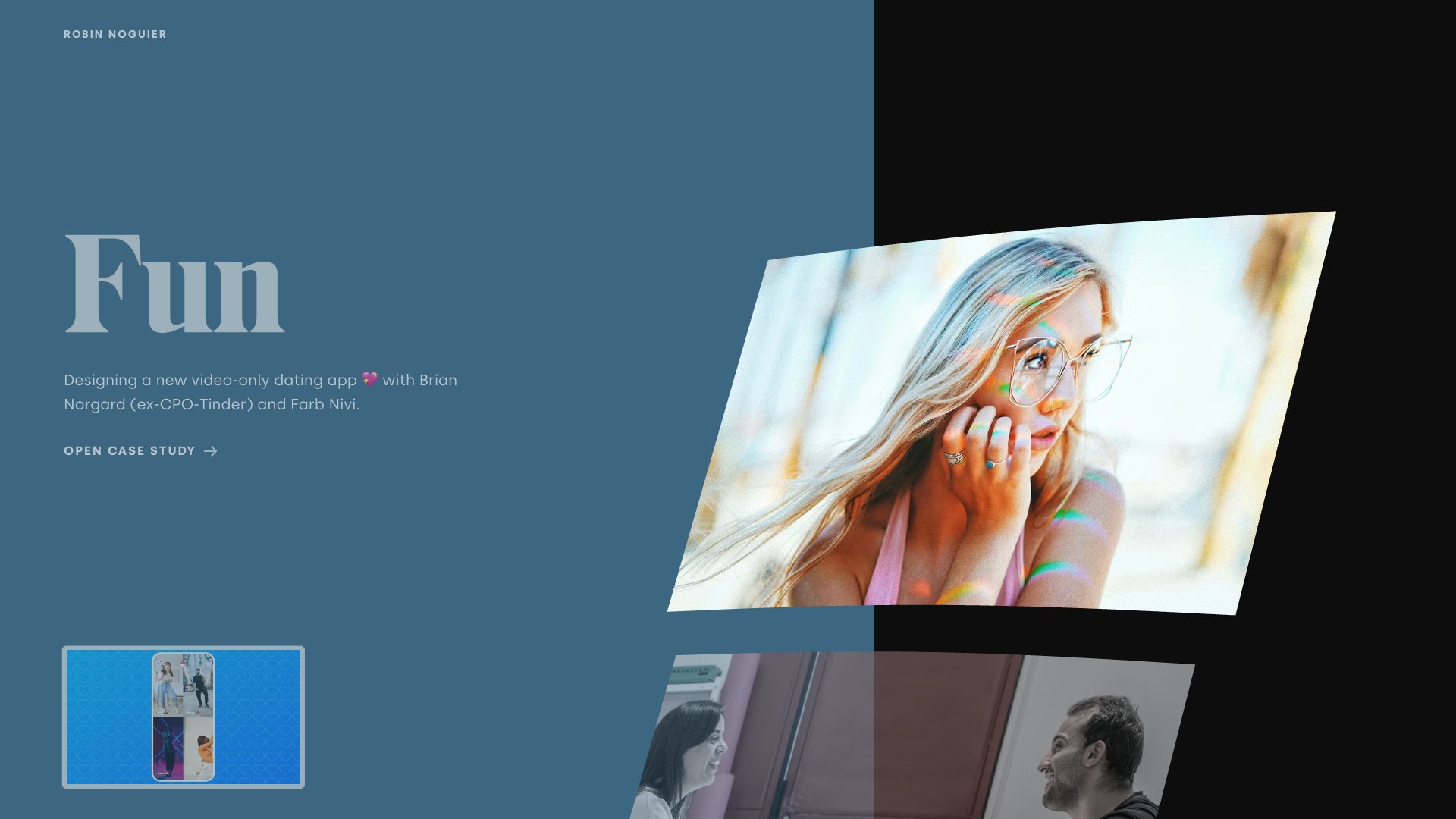 Robin Noguier - Interactive Designer (Ex-Ueno) portfolio website screenshot 2026