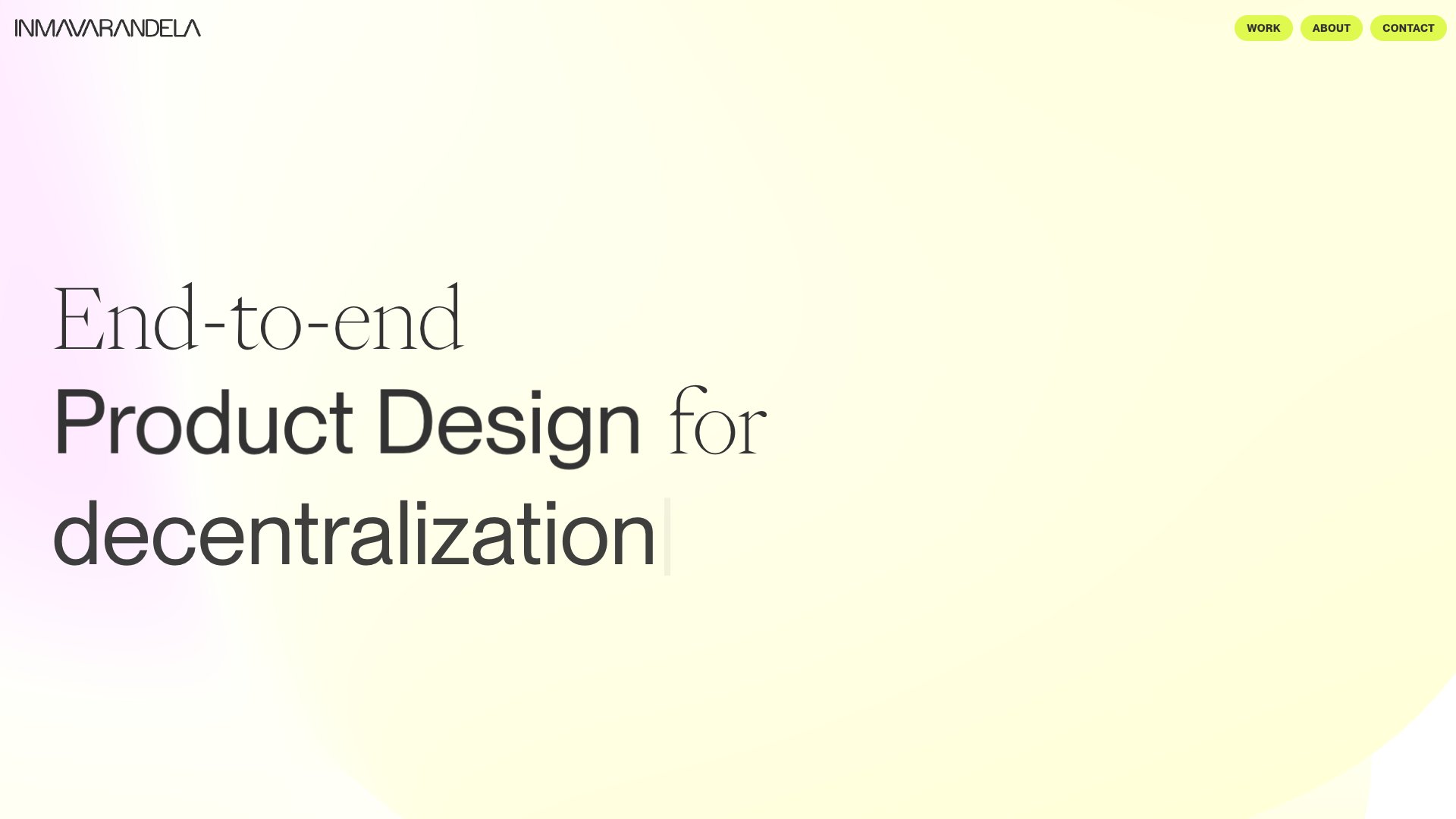 Inma Varandela - Designer portfolio website screenshot 2026