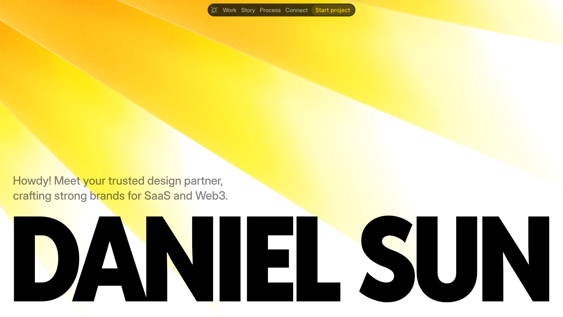 Daniel Sun - Designer portfolio website screenshot 2026