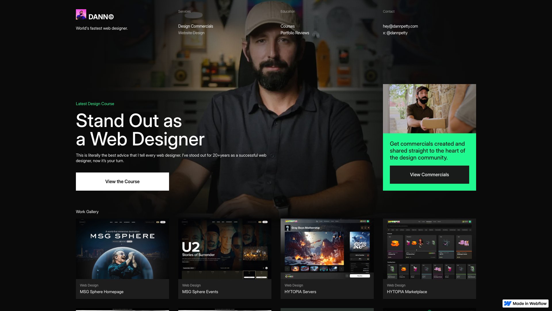 Dann Petty - Freelance Web Designer portfolio website screenshot 2026